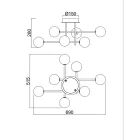 Mantra mennyezeti lámpa CELLAR Dekoratív beltéri mennyezeti lámpa, 7 fényforrásos 7632 IP20 fekete mag 28cm
