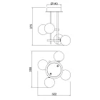 Mantra mennyezeti lámpa CELLAR Dekoratív beltéri félmennyezeti lámpa 4 fényforrással 7633 IP20 fekete Ø37cm mag 37.5cm