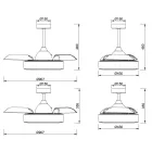 Mantra mennyezeti lámpa COIN FAN LED 45 W ventilátoros mennyezeti lámpa 25 W 8219 LED IP20 fehér Ø43cm mag 48cm
