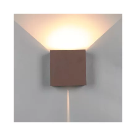Mantra fali lámpa DAVOS kültéri fali lámpa kültéri LED* 2*10W 2700K DIM CORTEN 8612 LED IP65 mag 15cm