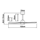 Mantra mennyezeti lámpa THAI ventilátoros mennyezeti lámpa 35 W LED 30 W 8714 LED IP20 fehér Ø122cm mag 43.5cm