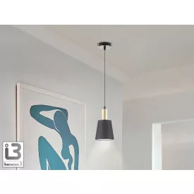   Schuller design lámpa I3 - GISELA - 1L-ES FEKETE-RÉZ LÁMPA 12607 IP20 matt fekete Ø14cm mag 24cm