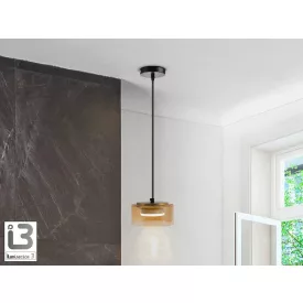   Schuller design lámpa I3 - OLAIA - 1L-ES FEKETE-BOROSTYÁN LÁMPA 12643 IP20 matt fekete Ø13cm mag 8cm