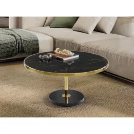   Schuller design lámpa DEKALA - DOHÁNYZÓASZTAL FEKETE-ARANY D90 258326 Ø90cm mag 45cm