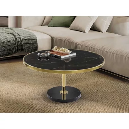 Schuller design lámpa DEKALA - DOHÁNYZÓASZTAL FEKETE-ARANY D90 258326 Ø90cm mag 45cm
