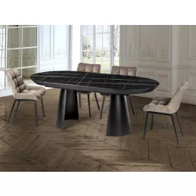   Schuller design lámpa CAPRI - ÉTKEZŐASZTAL - FEKETE MÁRVÁNY TETŐ 768638 matt fekete mag 79cm