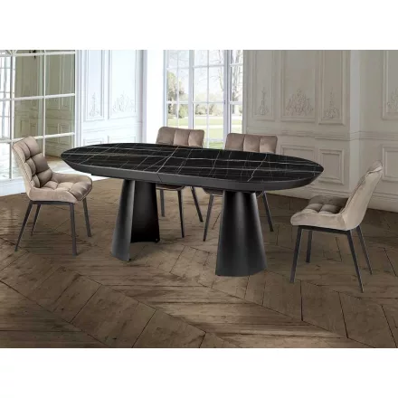 Schuller design lámpa CAPRI - ÉTKEZŐASZTAL - FEKETE MÁRVÁNY TETŐ 768638 matt fekete mag 79cm