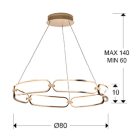 Schuller Colette 786966 csillárok nappaliba rózsaarany