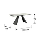 Schuller design lámpa alai 983174 étkezőasztal matt fekete fém mag 76cm