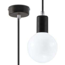   Sollux design lámpa Függőlámpa EDISON fekete SL.0152 IP20 mag 106cm