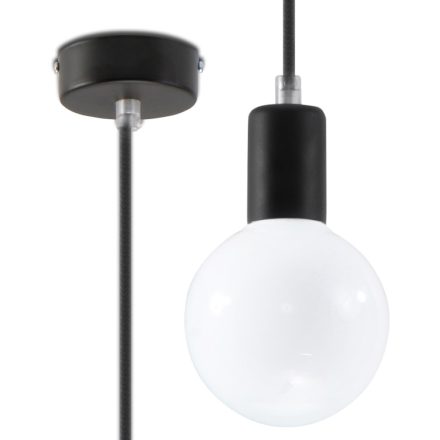 Sollux design lámpa Függőlámpa EDISON fekete SL.0152 IP20 mag 106cm