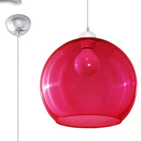   Sollux design lámpa Függőlámpa BALL piros SL.0253 IP20 mag 120cm