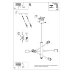 Sollux függeszték DUOMO 6 csillár SL.0305 IP20 fekete mag 85cm