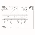 Sollux mennyezeti lámpa RING 4L fekete SL.0332 IP20 mag 16cm