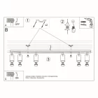 Sollux mennyezeti lámpa RING 6L fekete SL.0334 IP20 mag 16cm