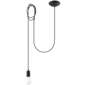   Sollux design lámpa Függőlámpa EDISON 1 fekete SL.0369 IP20 mag 150cm