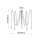 Sollux függeszték Csillár EDISON 5 fekete SL.0371 IP20 mag 150cm