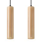 Sollux design lámpa LINO 2 függőlámpa fa SL.0637 IP20 természetes fa mag 90cm