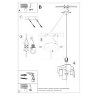 Sollux design lámpa Függőlámpa TULIP fekete SL.0667 IP20 mag 110cm