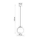 Sollux design lámpa UGO 20 arany függőlámpa SL.0715 IP20 fehér mag 110cm