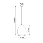 Sollux design lámpa kerámia függőlámpa FLAWIUSZ SL.0848 IP20 fehér mag 122cm