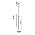 Sollux design lámpa MOZAICA 3P függőlámpa fekete/króm SL.0887 IP20 mag 90cm
