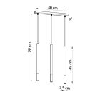 Sollux design lámpa MOZAICA 3L függőlámpa fekete/réz SL.0889 IP20 mag 90cm