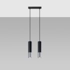Sollux design lámpa LOOPEZ 2 függőlámpa fekete/króm SL.0941 IP20 mag 90cm