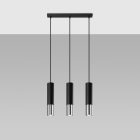 Sollux design lámpa LOOPEZ 3L függőlámpa fekete/króm SL.0942 IP20 mag 90cm