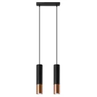 Sollux design lámpa LOOPEZ 2 függőlámpa fekete/réz SL.0947 IP20 mag 90cm