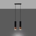 Sollux design lámpa LOOPEZ 2 függőlámpa fekete/réz SL.0947 IP20 mag 90cm