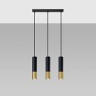 Sollux design lámpa LOOPEZ 3L függőlámpa fekete/arany SL.0954 IP20 mag 90cm
