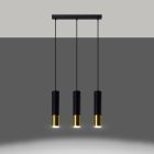 Sollux design lámpa LOOPEZ 3L függőlámpa fekete/arany SL.0954 IP20 mag 90cm