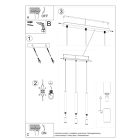 Sollux design lámpa Függőlámpa WEZYR 3 fekete SL.0962 IP20 mag 120cm