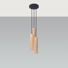 Sollux design lámpa LINO 3P függőlámpa SL.1012 IP20 természetes fa mag 100cm