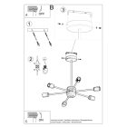 Sollux függeszték Csillár LANGO 6 fekete SL.1023 IP20 mag 46cm