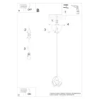 Sollux design lámpa Függőlámpa TULOS 1 fekete SL.1087 IP20 mag 125cm