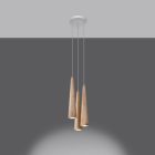 Sollux design lámpa SULA 3P függőlámpa természetes fa SL.1101 IP20 mag 120cm