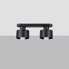 Sollux mennyezeti lámpa SAVAR 2 mennyezeti lámpa fekete SL.1130 IP20 mag 13cm