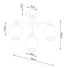 Sollux függeszték FILLAN 3 csillár fekete SL.1144 IP20 mag 36cm