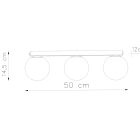 Sollux mennyezeti lámpa YOLI 3 fekete SL.1153 IP20 mag 14.5cm