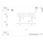 Sollux mennyezeti lámpa YOLI 4 fekete SL.1154 IP20 mag 14.5cm