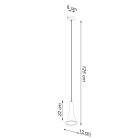 Sollux design lámpa Függőlámpa REA 1 beton SL.1223 IP20 szürke mag 125cm