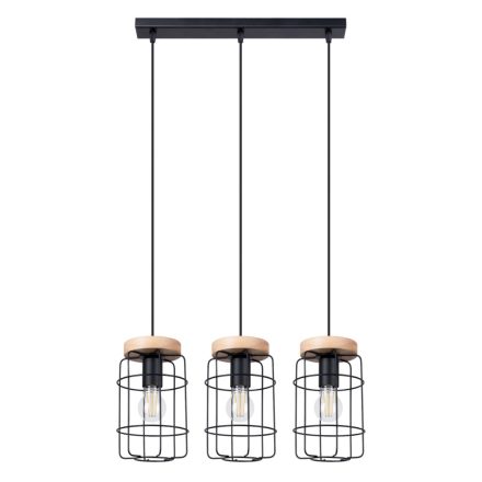 Sollux design lámpa GOTTO 3L függőlámpa SL.1264 IP20 fekete mag 115cm