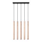 Sollux design lámpa PASTELO 5L függőlámpa fa SL.1269 IP20 faipari mag 100cm