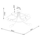 Sollux függeszték Csillár LEVAR 8 fekete SL.1457 IP20 mag 28cm